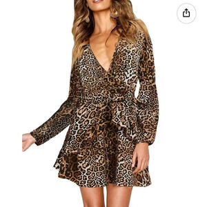 Uguest Mini Swing Leopard Party Dress